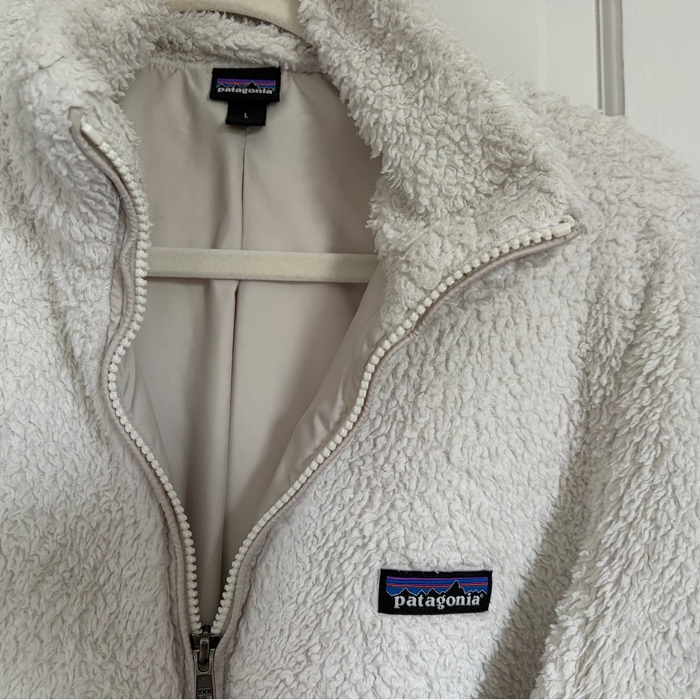 Patagonia White Sherpa Zip Fleece Jacket